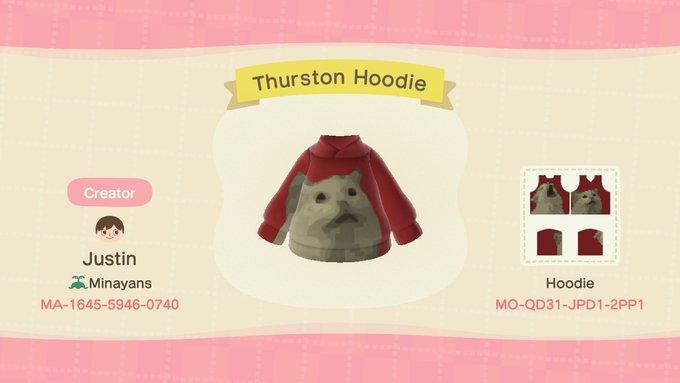 Animal Crossing Design Code: MO-QD31-JPD1-2PP1 Thurston Hoodie