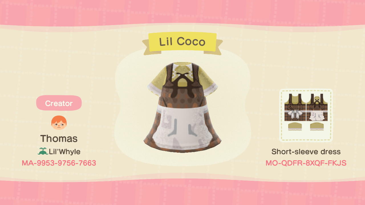 Animal Crossing Design Code: MO-QDFR-8XQF-FKJS Lil Coco