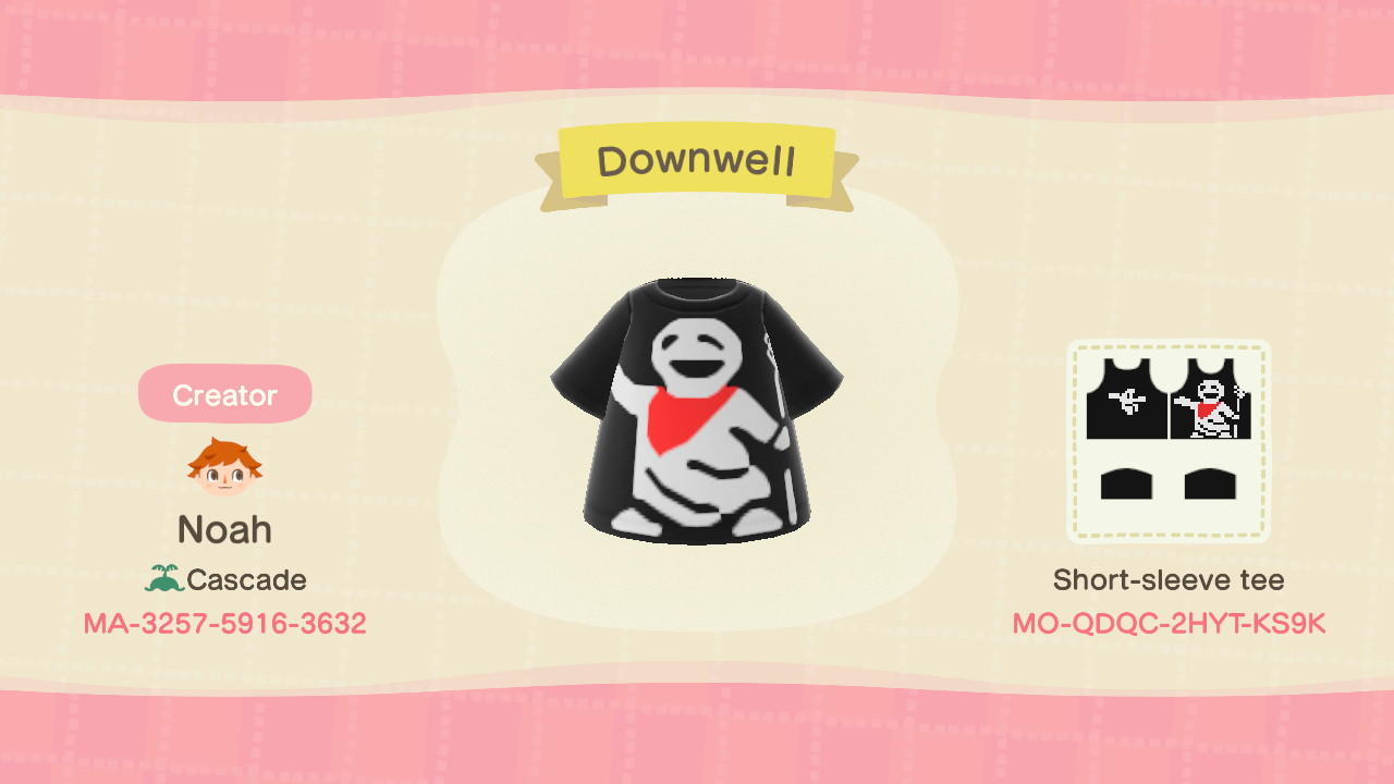 Animal Crossing Design Code: MO-QDQC-2HYT-KS9K Downwell