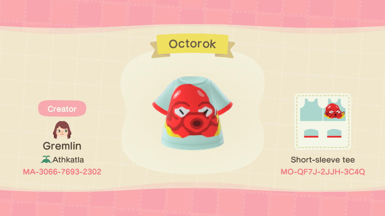 Animal Crossing Design Code: MO-QF7J-2JJH-3C4Q Octorok