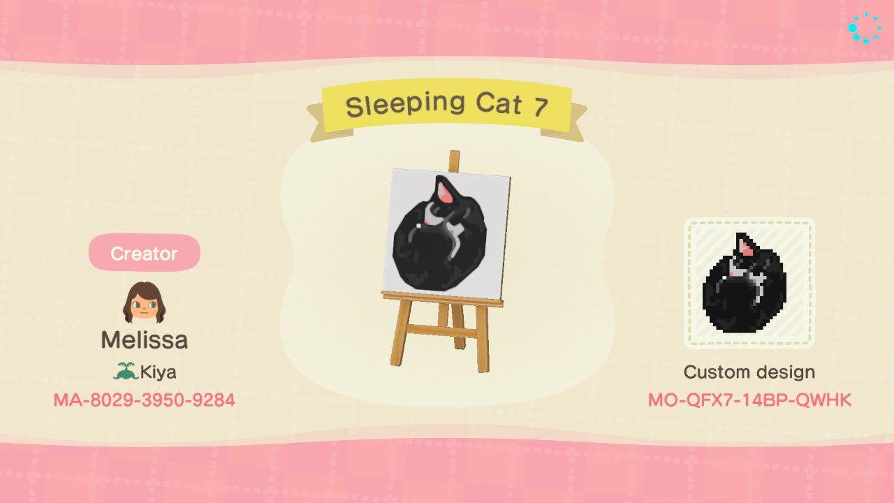 Animal Crossing Design Code: MO-QFX7-14BP-QWHK Sleeping Cat 7