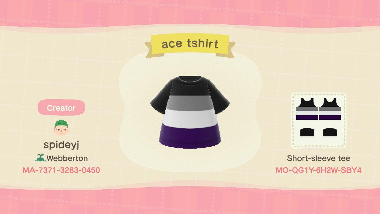 Animal Crossing Design Code: MO-QG1Y-6H2W-SBY4 Ace tshirt