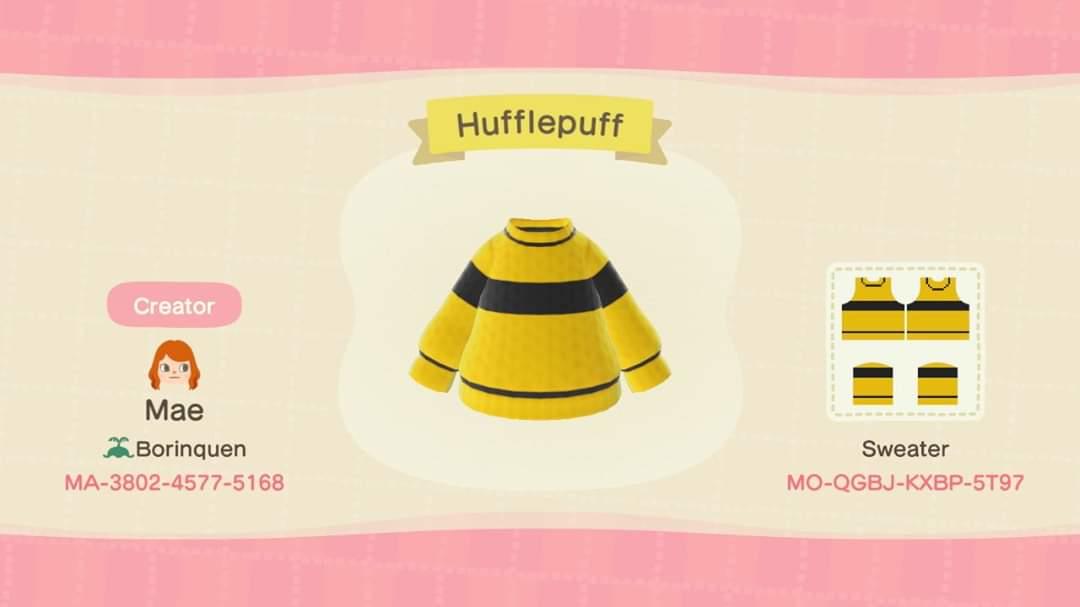 Animal Crossing Design Code: MO-QGBJ-KXBP-5T97 Hufflepuff