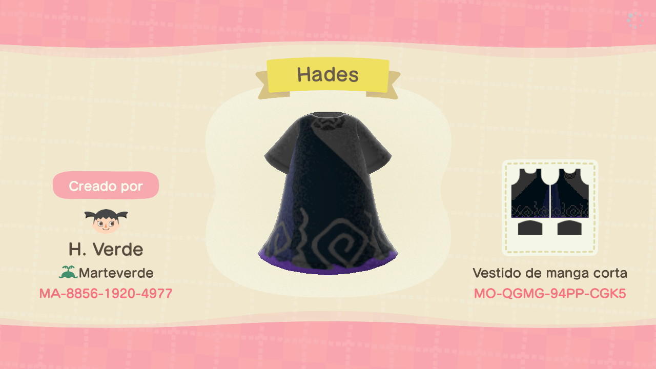 Animal Crossing Design Code: MO-QGMG-94PP-CGK5 Hades