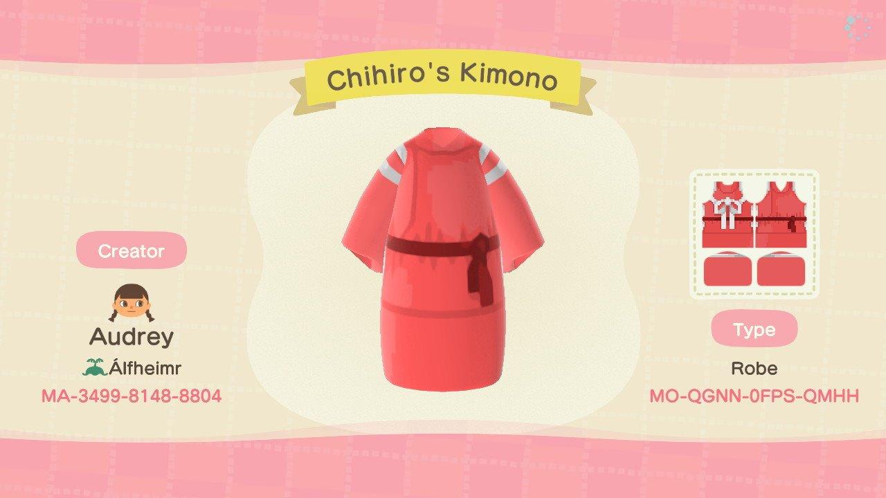 Animal Crossing Design Code: MO-QGNN-0FPS-QMHH Chihiro's Kimono