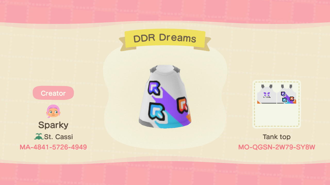 Animal Crossing Design Code: MO-QGSN-2W79-SY8W DDR Dreams