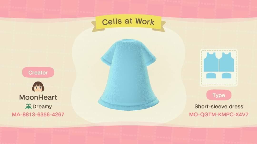 Animal Crossing Design Code: MO-QGTM-KMPC-X4V7 Cells at Work Dress