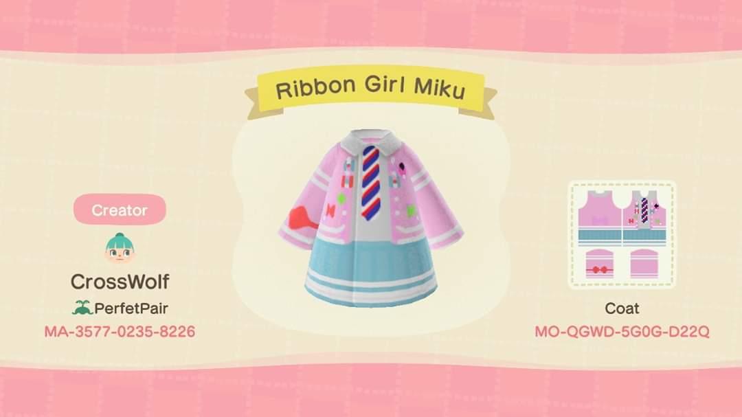 Animal Crossing Design Code: MO-QGWD-5G0G-D22Q Ribbon Girl