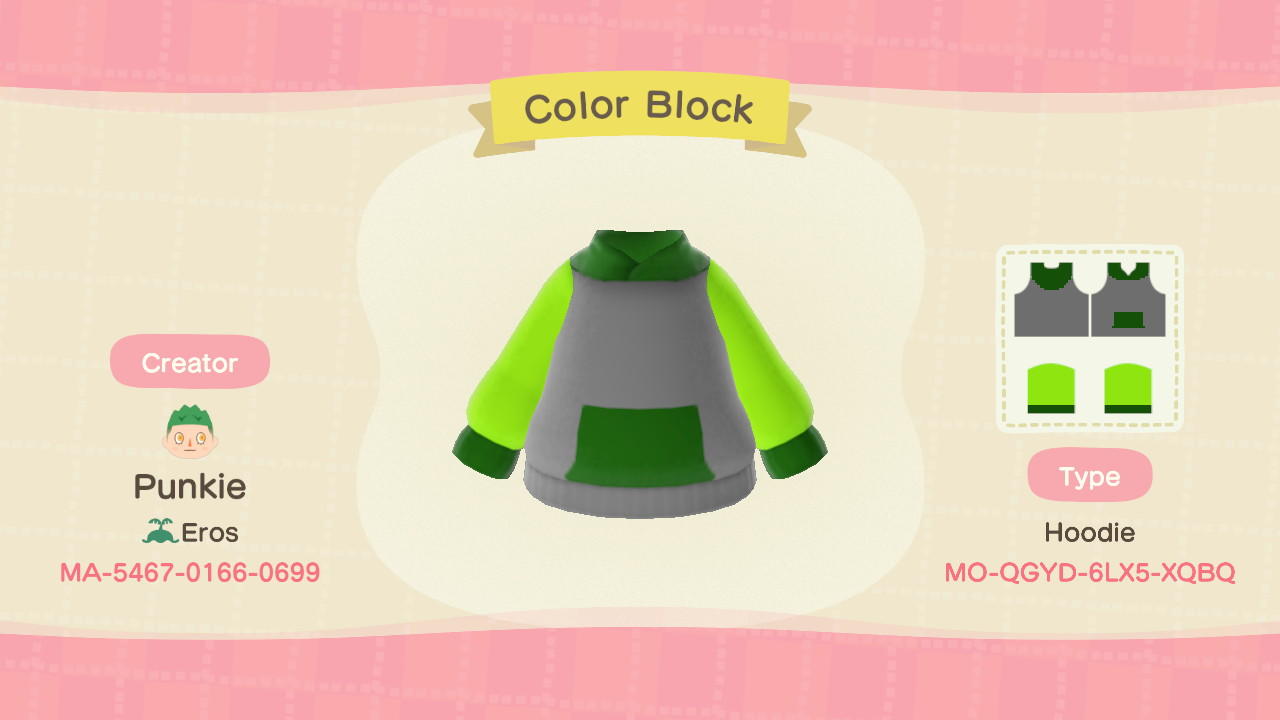 Animal Crossing Design Code: MO-QGYD-6LX5-XQBQ Color Block