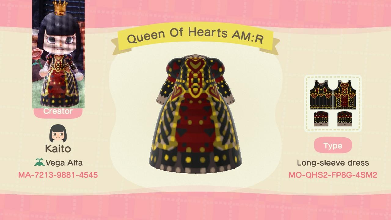 Animal Crossing Design Code: MO-QHS2-FP8G-4SM2 Queen Of Hearts AM:R