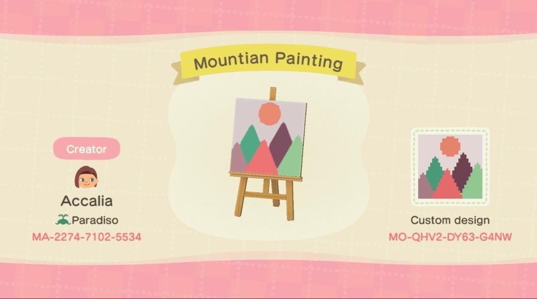 Animal Crossing Design Code: MO-QHV2-DY63-G4NW Mountain Painting