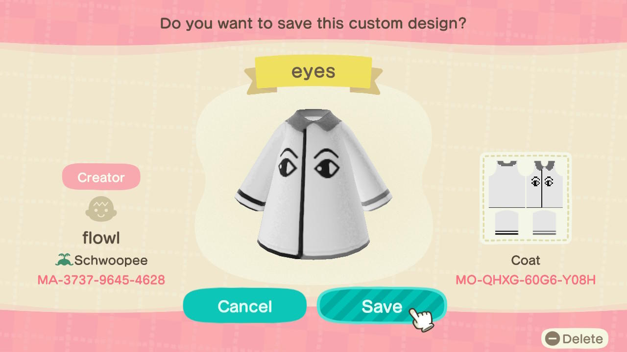 Animal Crossing Design Code: MO-QHXG-60G6-Y08H eyes