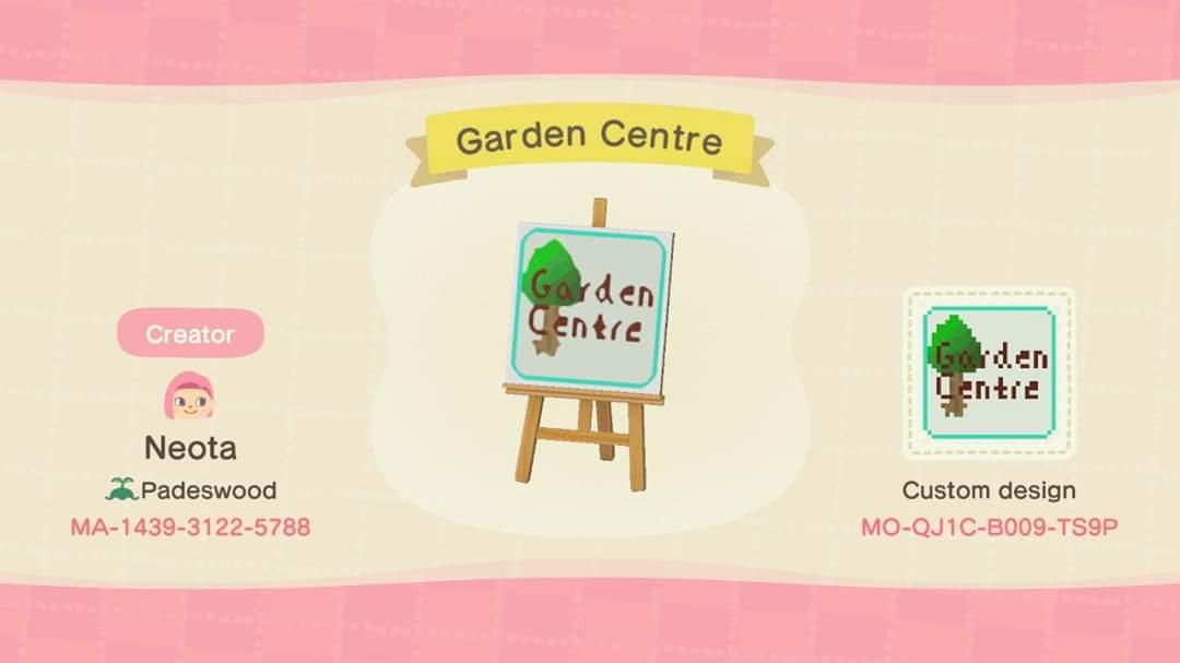 Animal Crossing Design Code: MO-QJ1C-B009-TS9P Garden Centre