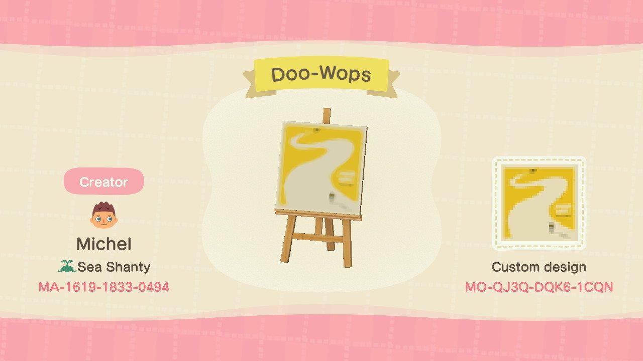 Animal Crossing Design Code: MO-QJ3Q-DQK6-1CQN Doo-Wops