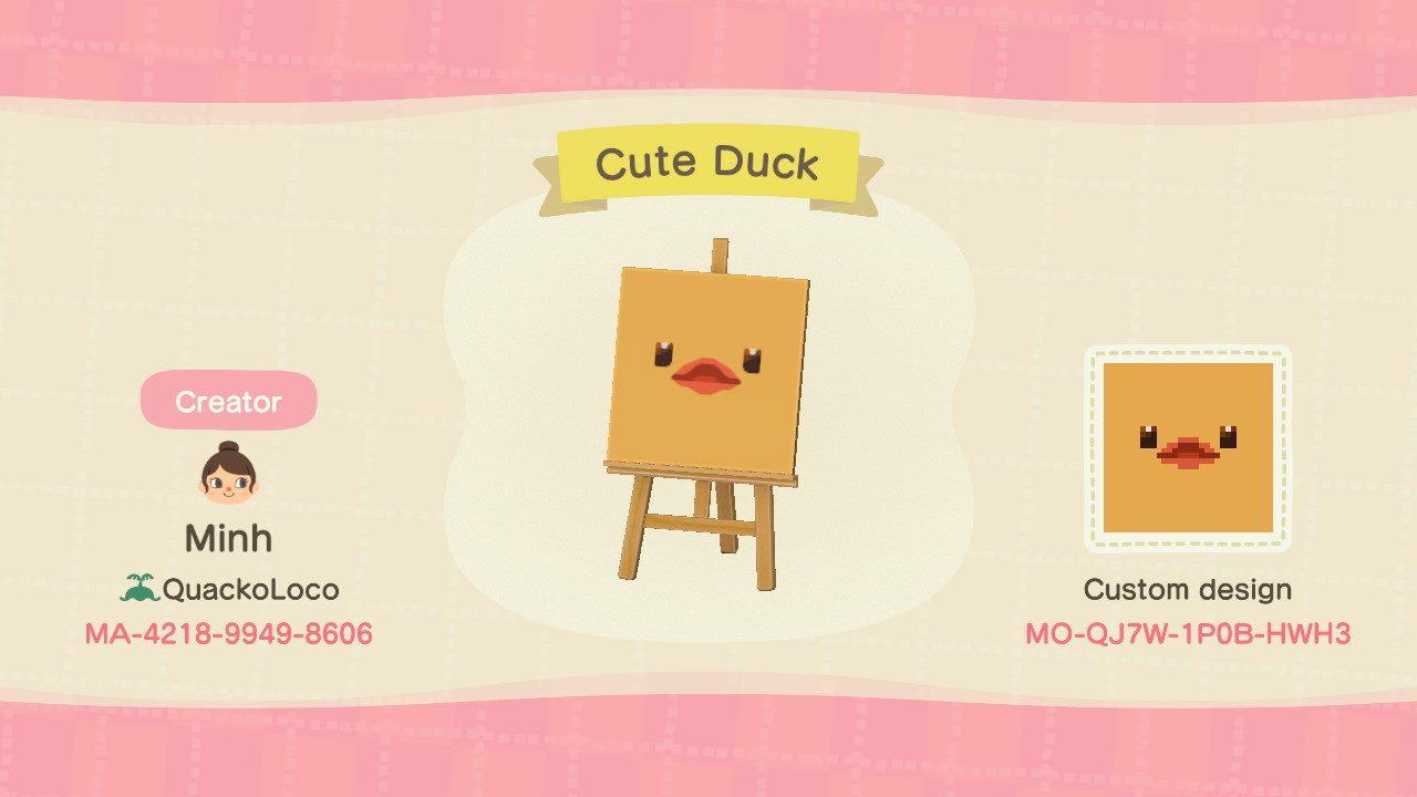 Animal Crossing Design Code: MO-QJ7W-1P0B-HWH3 Cute Duck