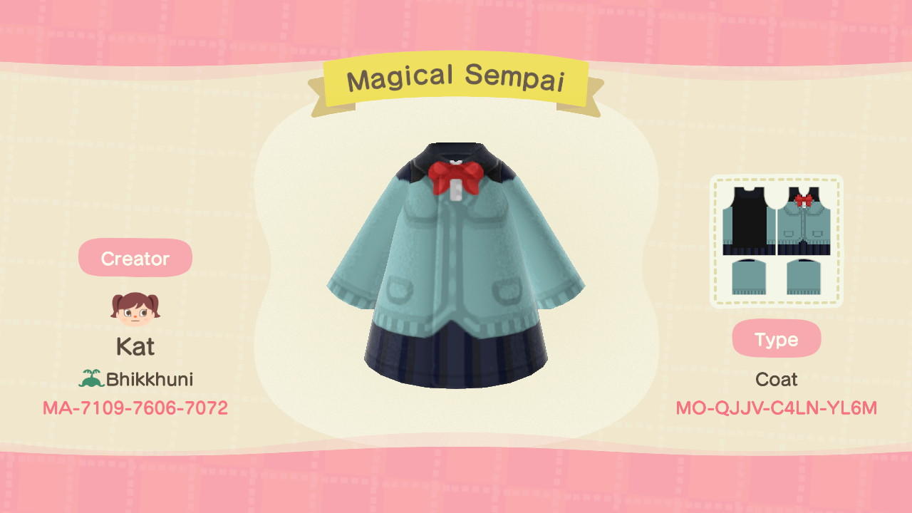 Animal Crossing Design Code: MO-QJJV-C4LN-YL6M Magical Sempai