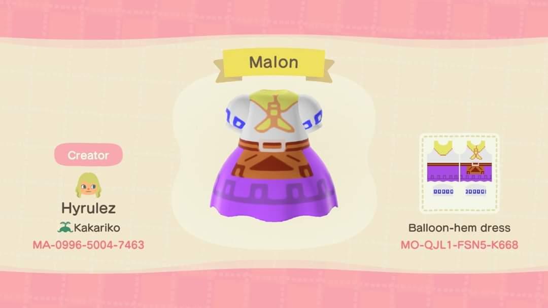 Animal Crossing Design Code: MO-QJL1-FSN5-K668 Malon