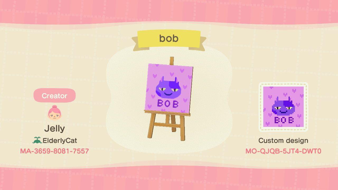 Animal Crossing Design Code: MO-QJQB-5JT4-DWT0 Bob Sign