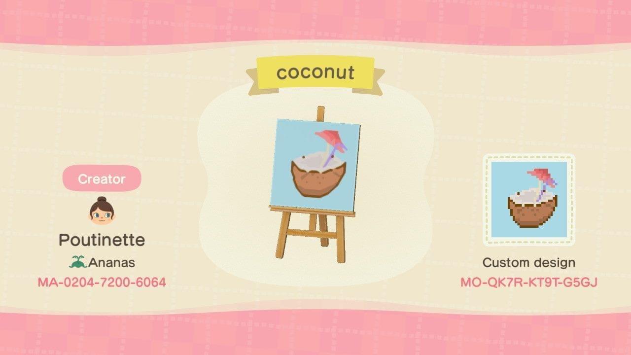 Animal Crossing Design Code: MO-QK7R-KT9T-G5GJ coconut