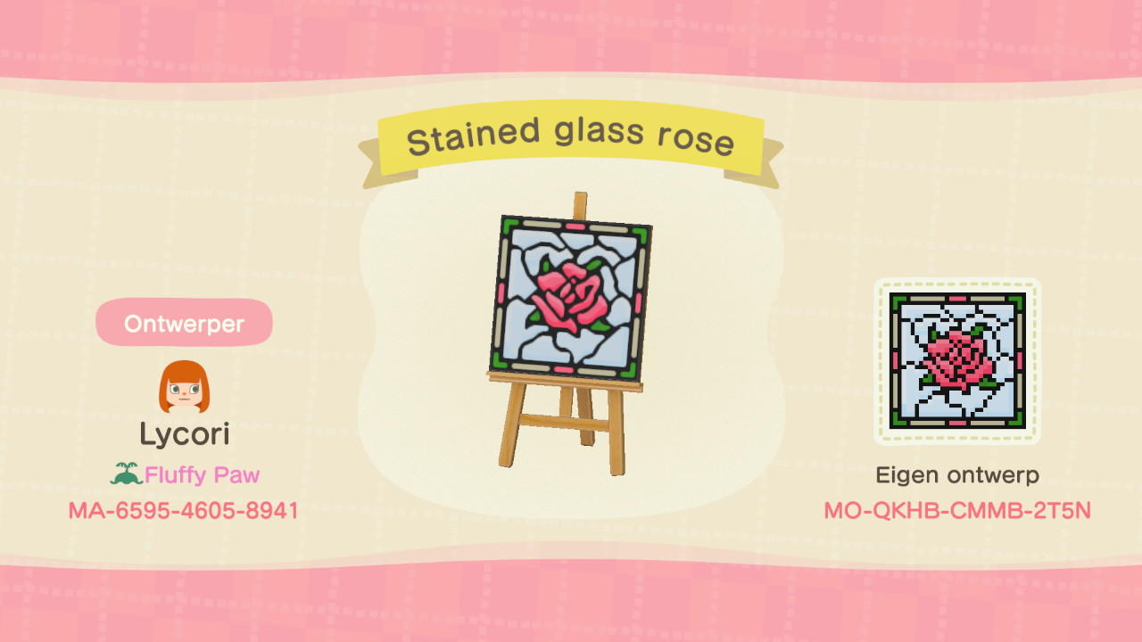 Animal Crossing Design Code: MO-QKHB-CMMB-2T5N Stained glass rose