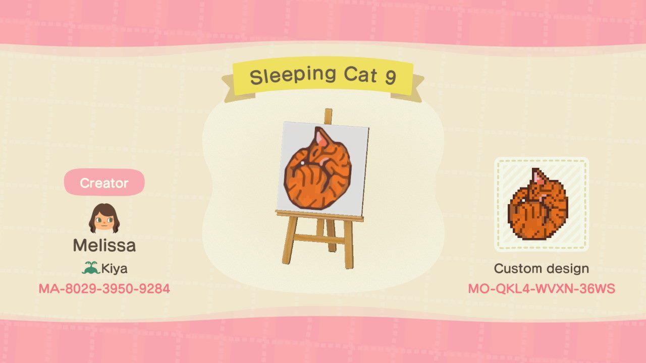 Animal Crossing Design Code: MO-QKL4-WVXN-36WS Sleeping Cat 9