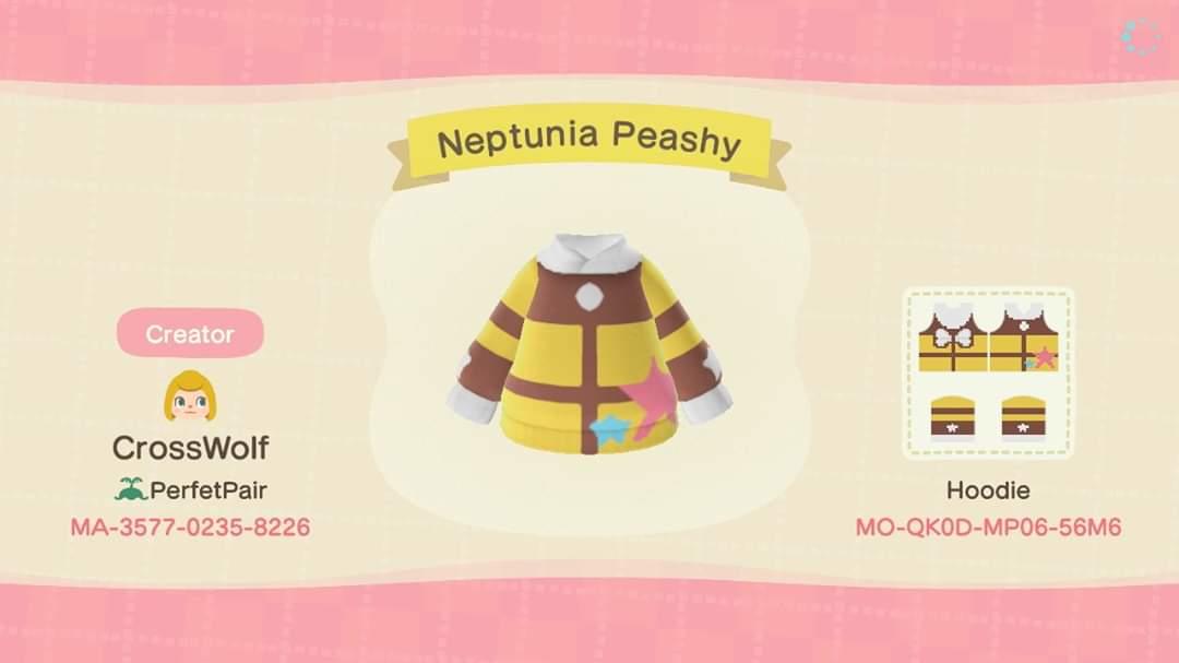 Animal Crossing Design Code: MO-QKOD-MP06-56M6 Neptunia Peashy