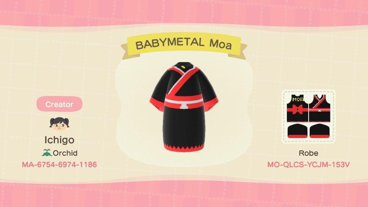 Animal Crossing Design Code: MO-QLCS-YCJM-153V BABYMETAL Moa