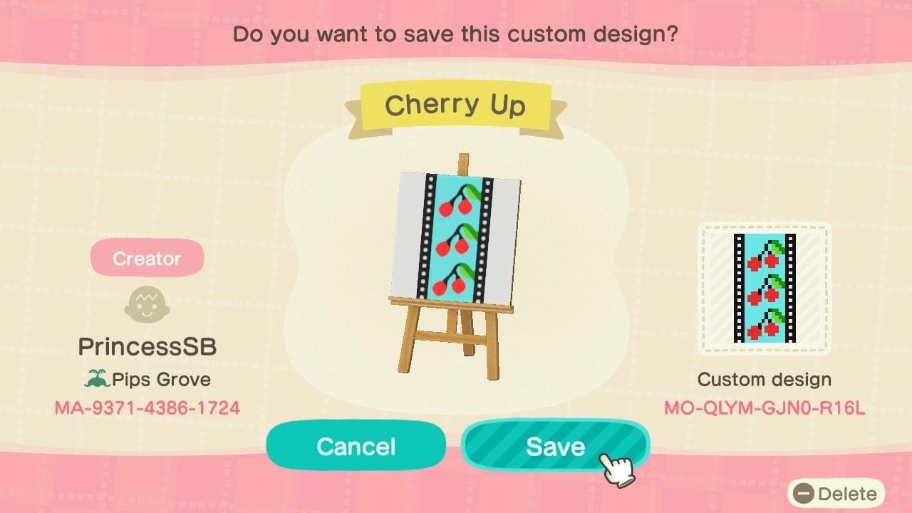 Animal Crossing Design Code: MO-QLYM-GJN0-R16L Cherry Path Up