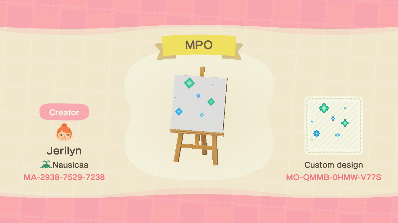 Animal Crossing Design Code: MO-QMMB-0HMW-V77S MPO Blue