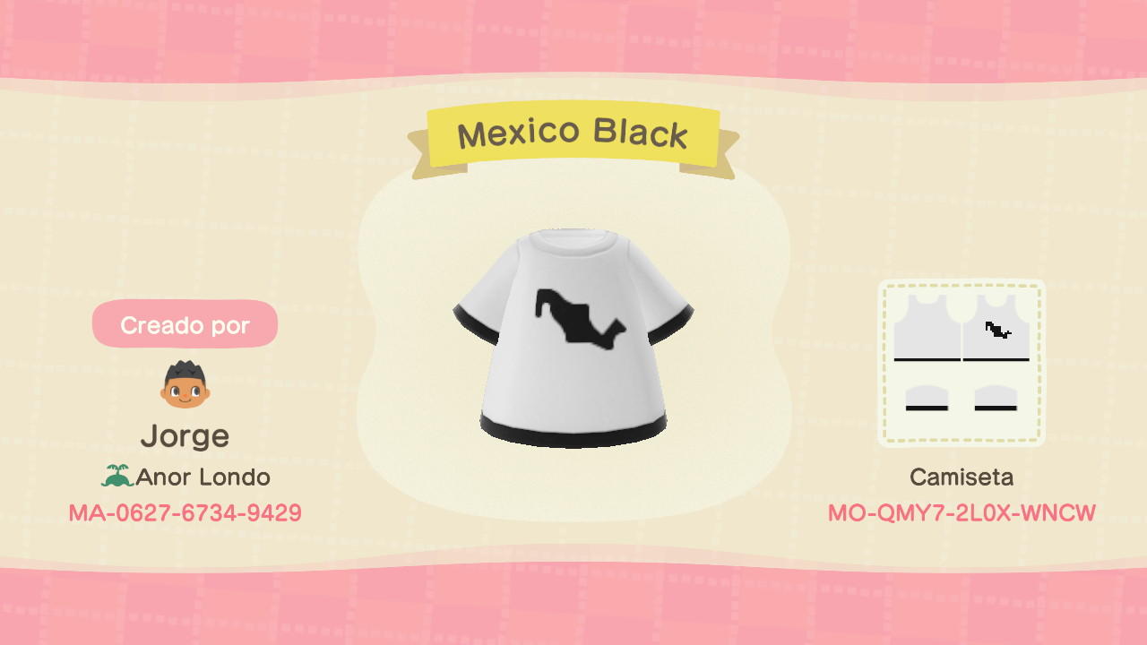 Animal Crossing Design Code: MO-QMY7-2L0X-WNCW Mexico Black