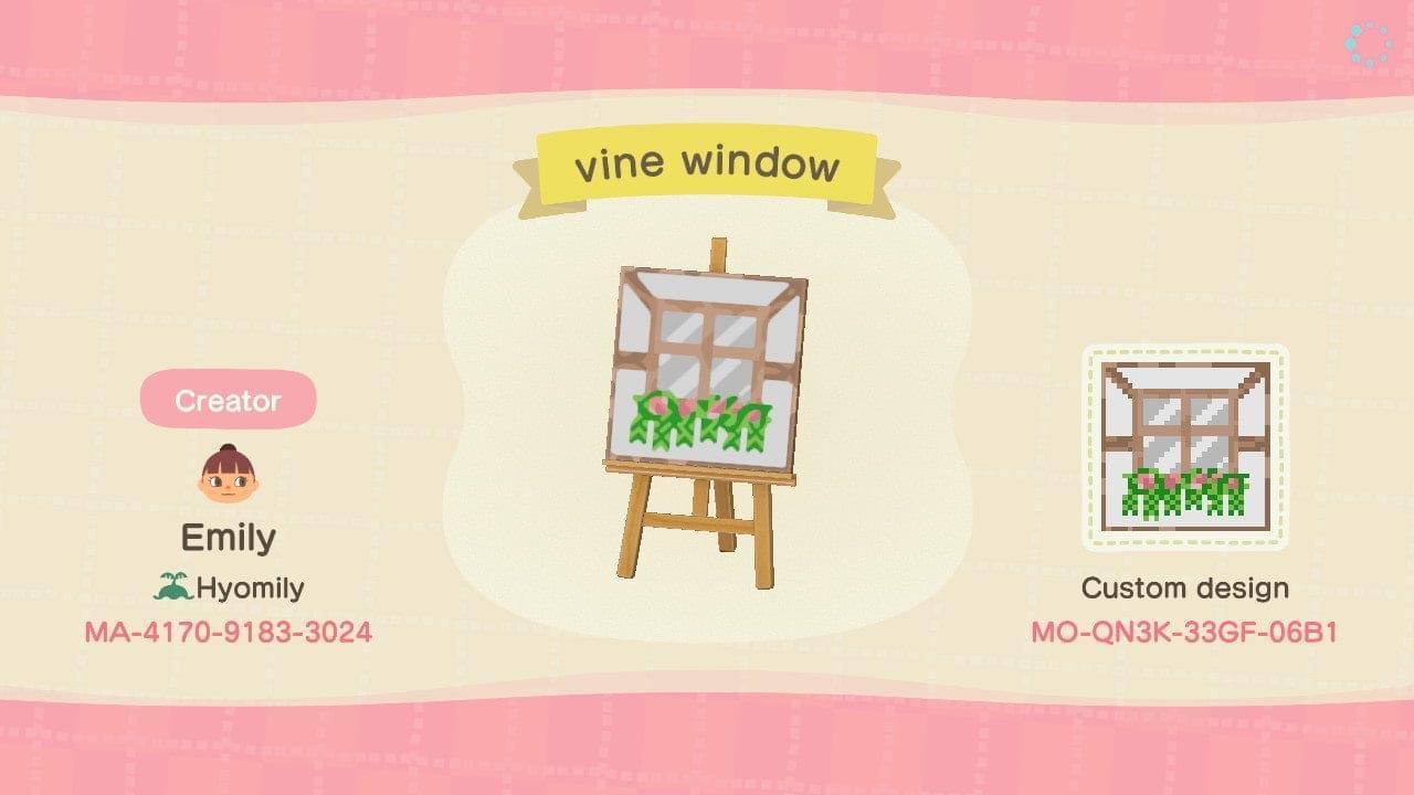 Animal Crossing Design Code: MO-QN3K-33GF-06B1 Vine window
