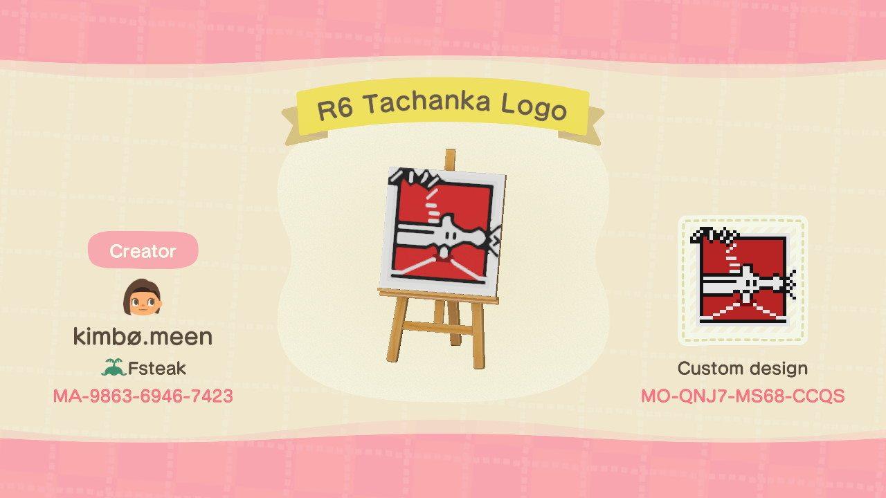 Animal Crossing Design Code: MO-QNJ7-MS68-CCQS R6 TACHANKA