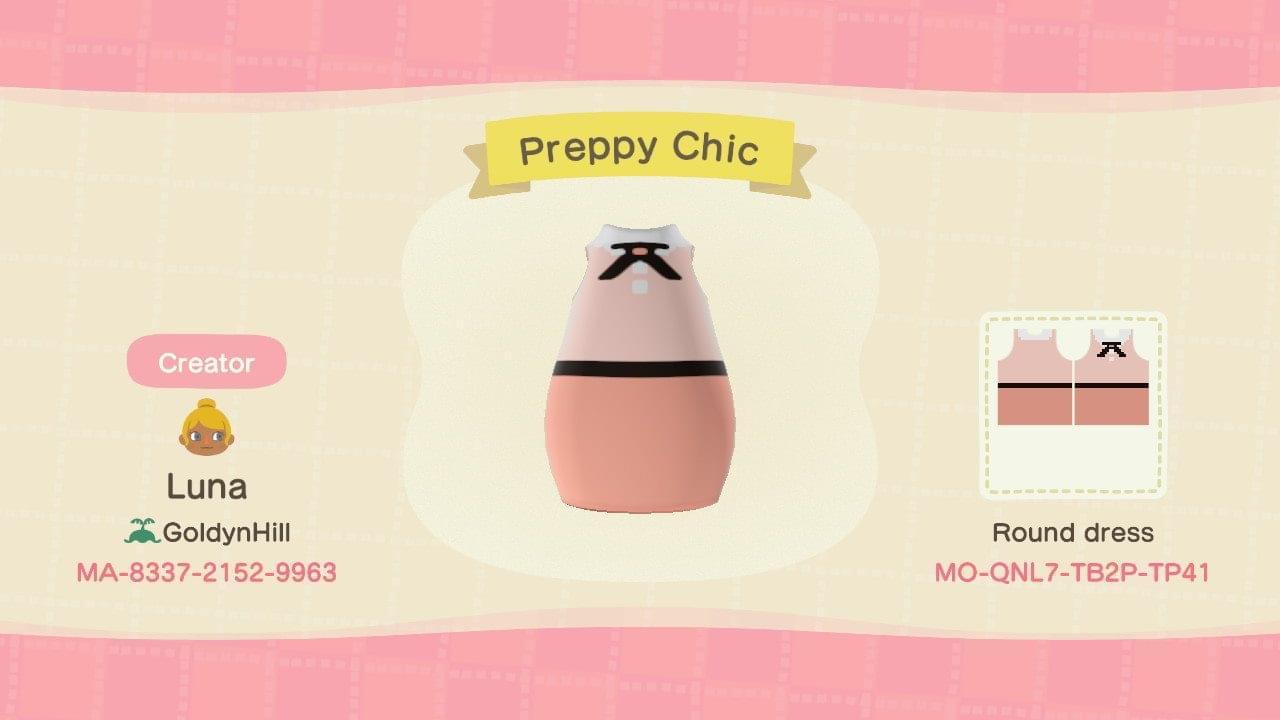 Animal Crossing Design Code: MO-QNL7-TB2P-TP41 Preppy Chic