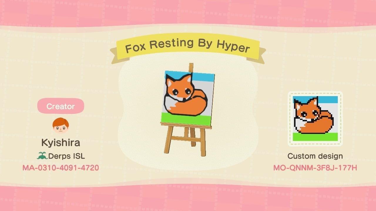 Animal Crossing Design Code: MO-QNNM-3F8J-177H Resting Fox