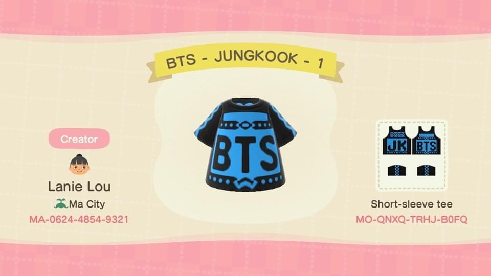 Animal Crossing Design Code: MO-QNXQ-TRHJ-B0FQ BTS - JUNGKOOK - 1