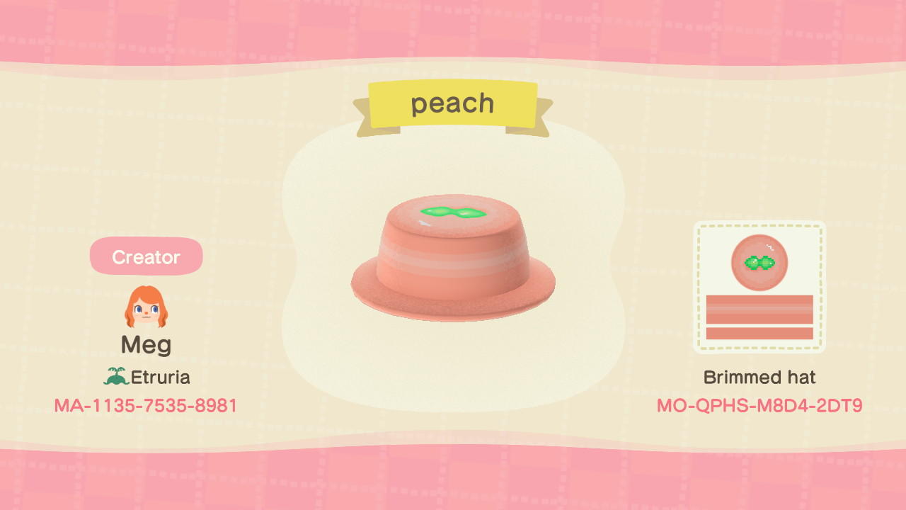 Animal Crossing Design Code: MO-QPHS-M8D4-2DT9 Peach