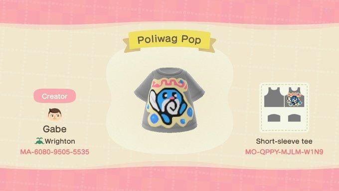 Animal Crossing Design Code: MO-QPPY-MJLM-W1N9 Pokemon Poliwag Pop