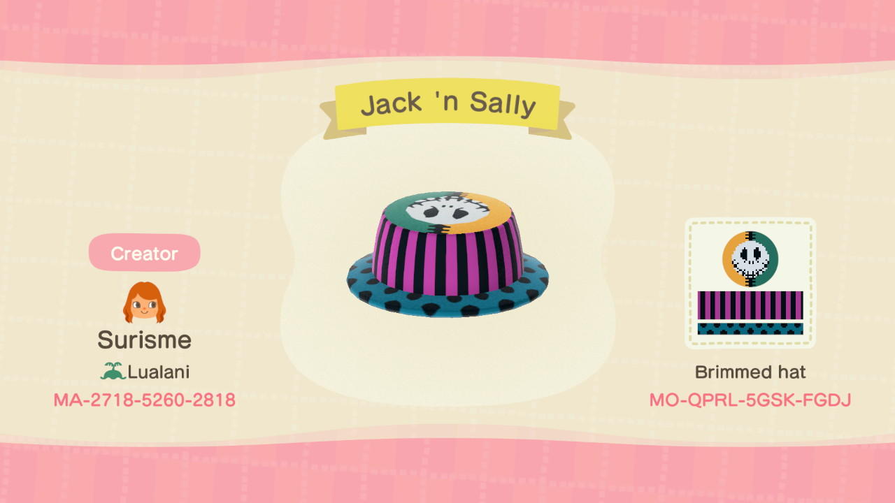 Animal Crossing Design Code: MO-QPRL-5GSK-FGDJ Jack &#39;n Sally