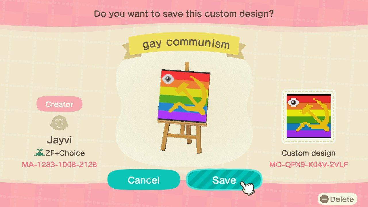 Animal Crossing Design Code: MO-QPX9-K04V-2VLF Gay Flag