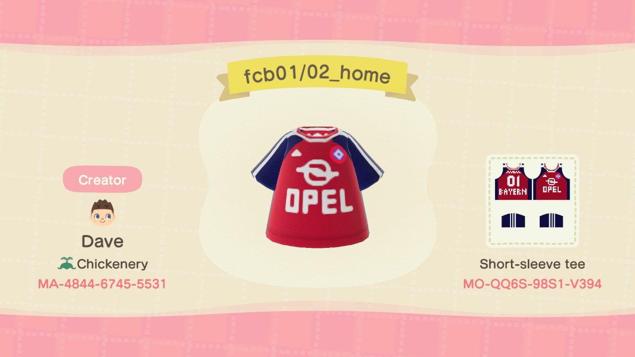 Animal Crossing Design Code: MO-QQ6S-98S1-V394 FC Bayern 01/02 Home