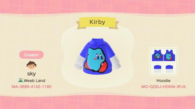 Animal Crossing Design Code: MO-QQDJ-HDKM-3FJ5 Kirby Hoodie