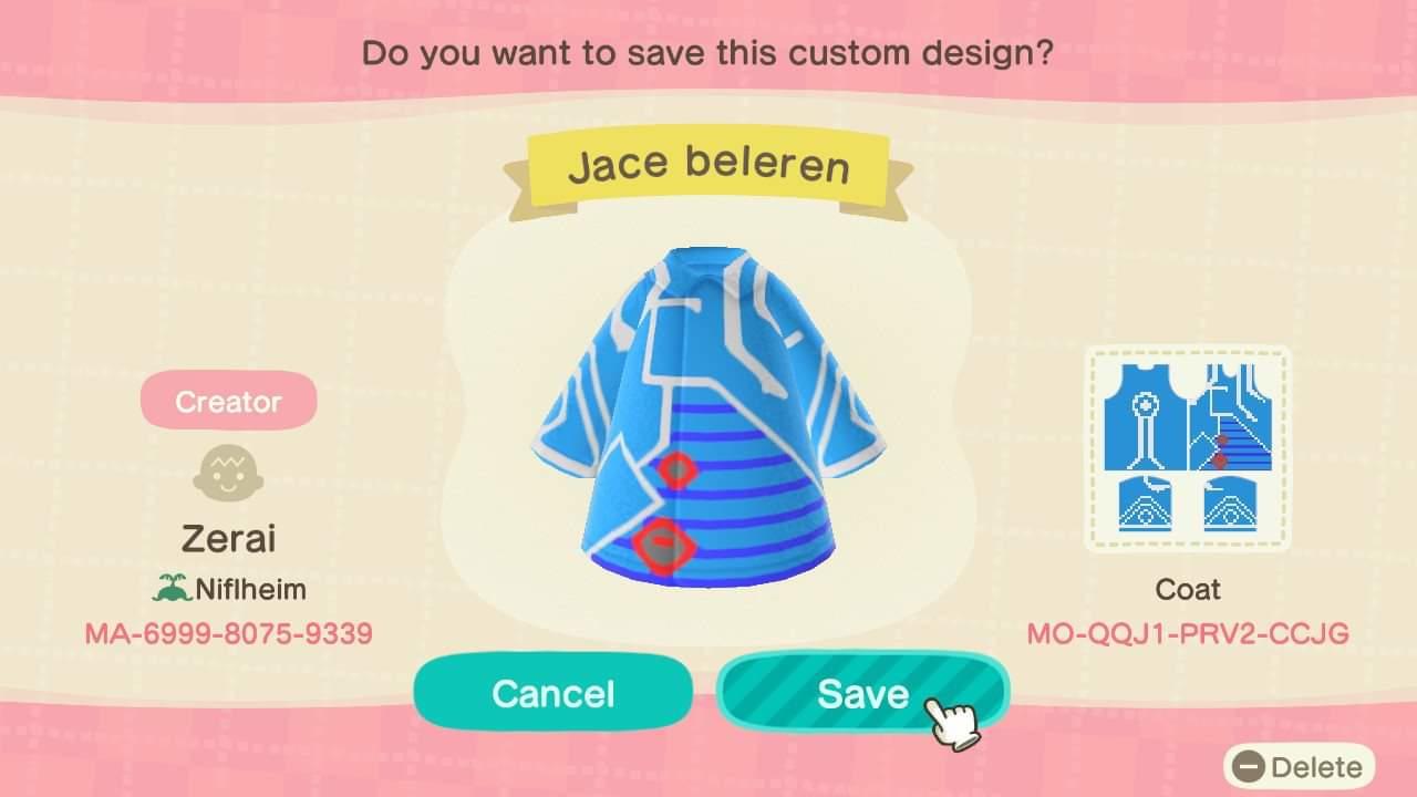 Animal Crossing Design Code: MO-QQJ1-PR2V-CCJG MTG Jace Beleren