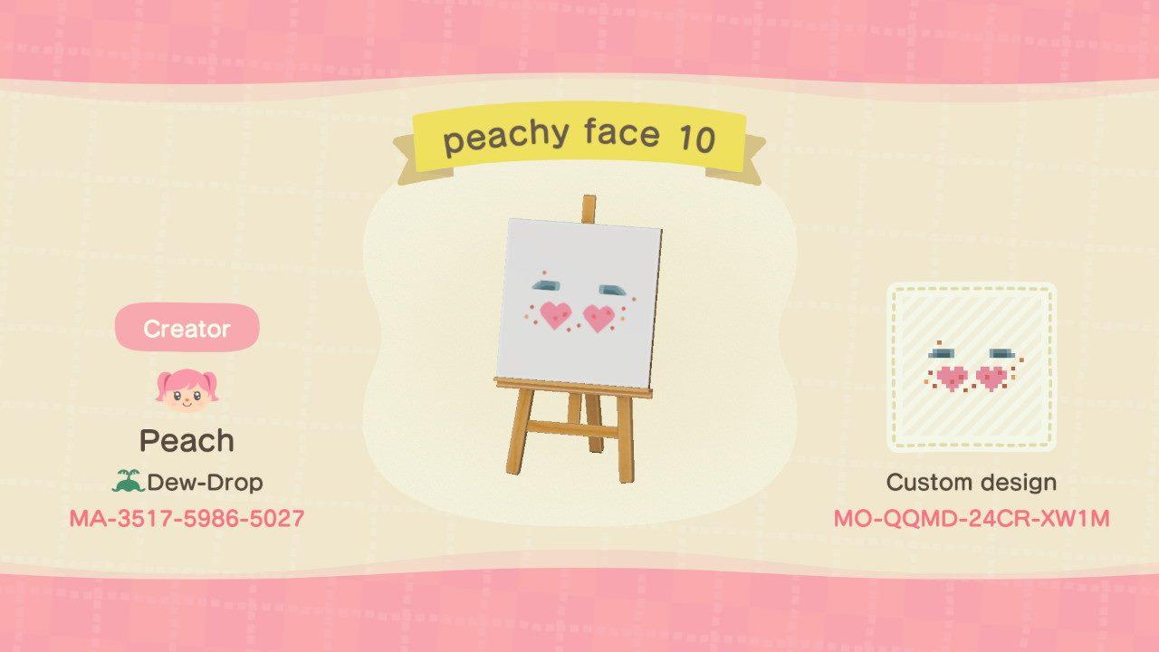 Animal Crossing Design Code: MO-QQMD-24CR-XW1M peachy face 10