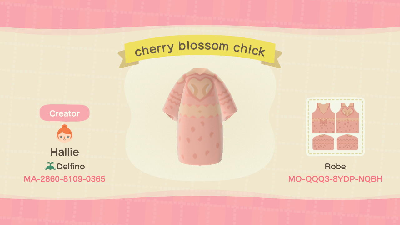 Animal Crossing Design Code: MO-QQQ3-BYDP-NQBH cherry blossom chick