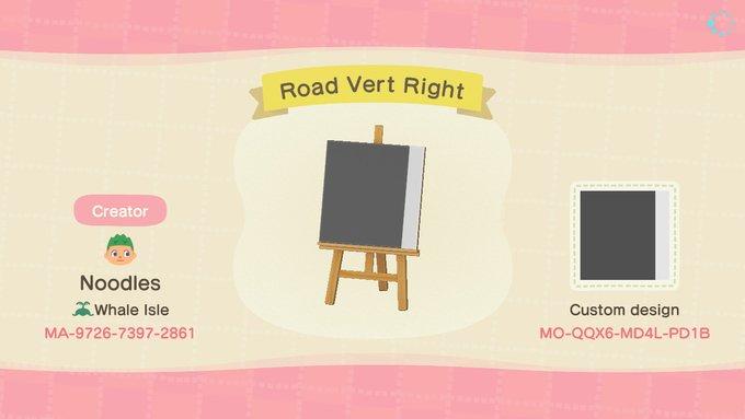 Animal Crossing Design Code: MO-QQX6-MD4L-PD1B Road Vert Right