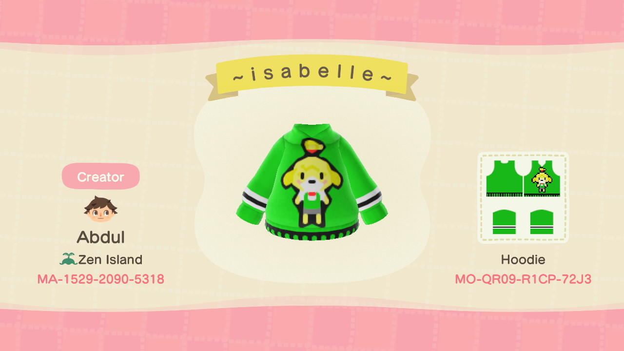 Animal Crossing Design Code: MO-QR09-R1CP-72J3 ~ i s a b e l l e -