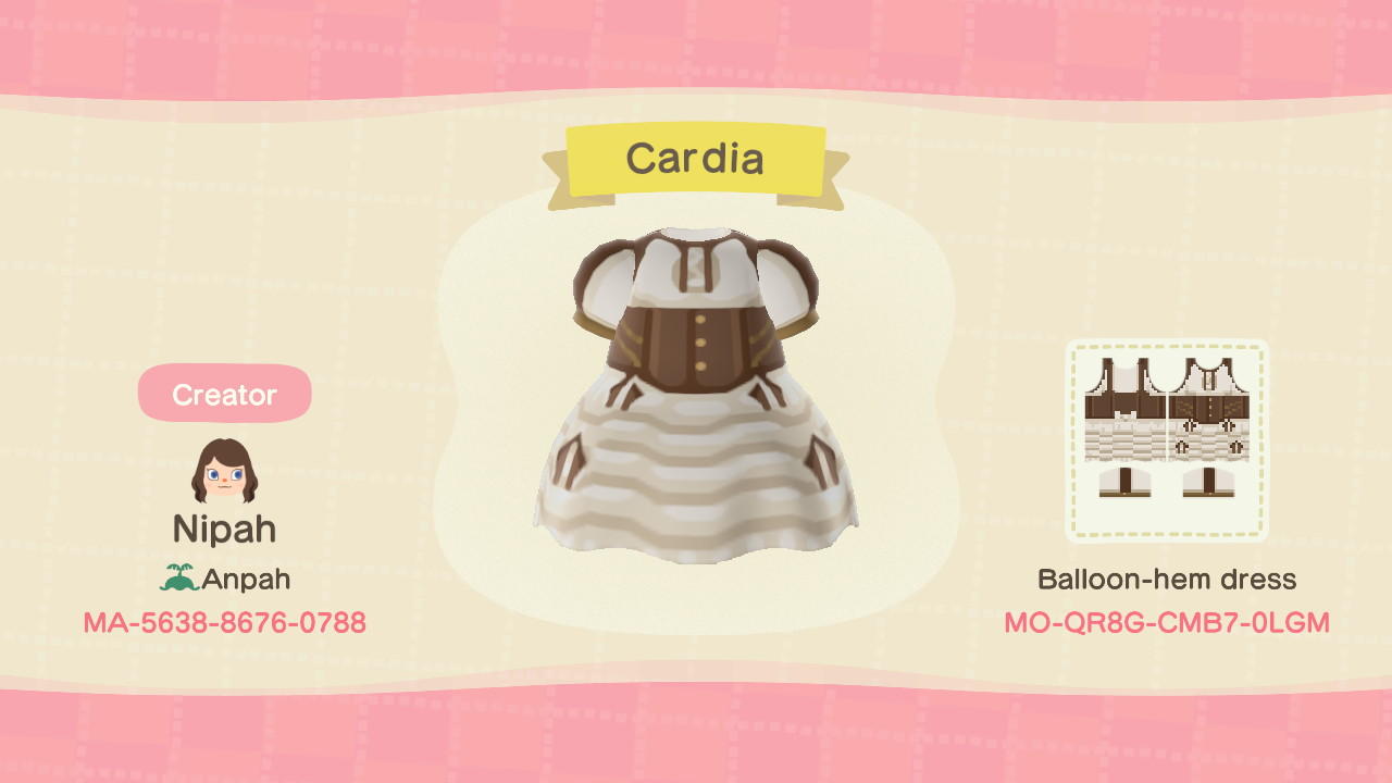 Animal Crossing Design Code: MO-QR8G-CMB7-0LGM Cardia