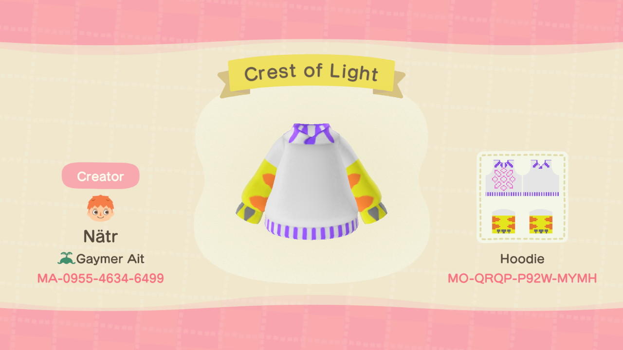Animal Crossing Design Code: MO-QRQP-P92W-MYMH Crest of Light