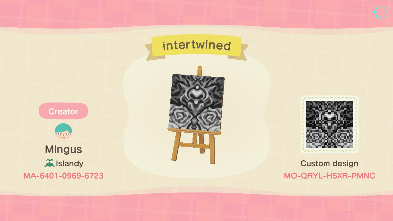 Animal Crossing Design Code: MO-QRYL-H5XR-PMNC intertwined