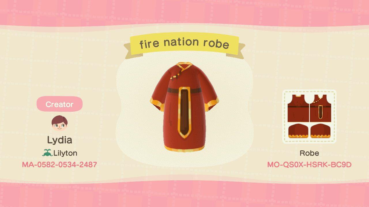 Animal Crossing Design Code: MO-QS0X-HSRK-BC9D Avatar Fire Nation